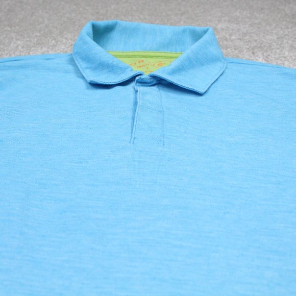 Orvis Trout Bum Polo Shirt Mens Large Blue Polyester/Cotton S/S Pullover - Picture 5 of 13